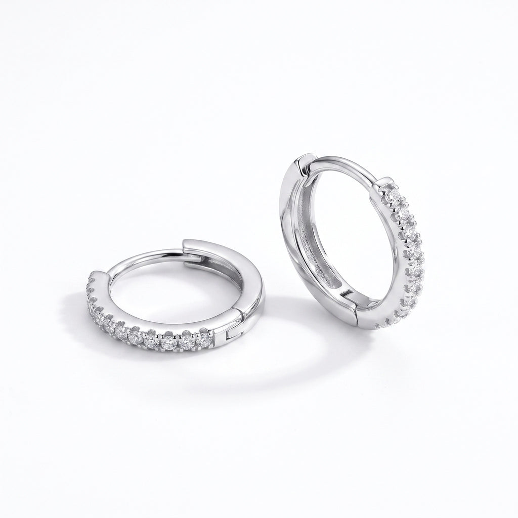 Pave Huggie Hoop Earrings