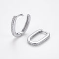 Oval Pave Hoop Earrings