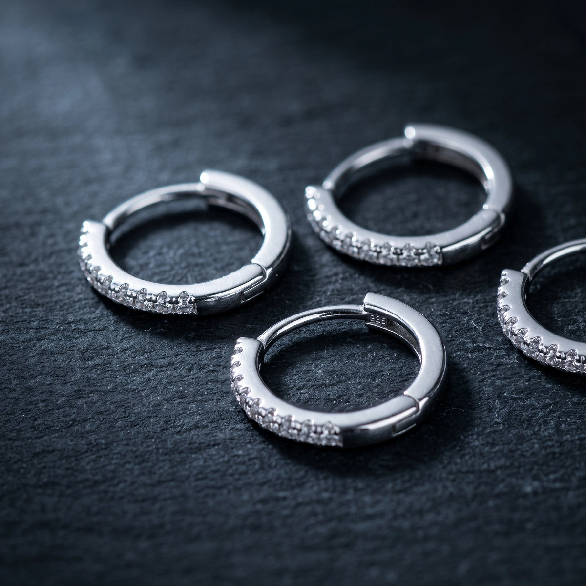 Pave Huggie Hoop Earrings
