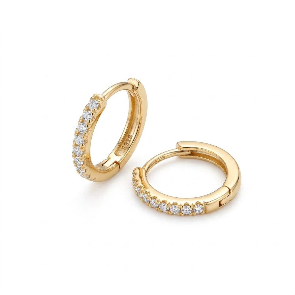 Pave Huggie Hoop Earrings