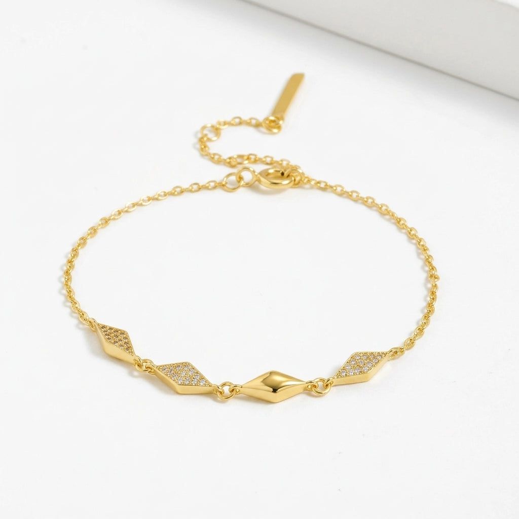 Diamond Link Charm Bracelet